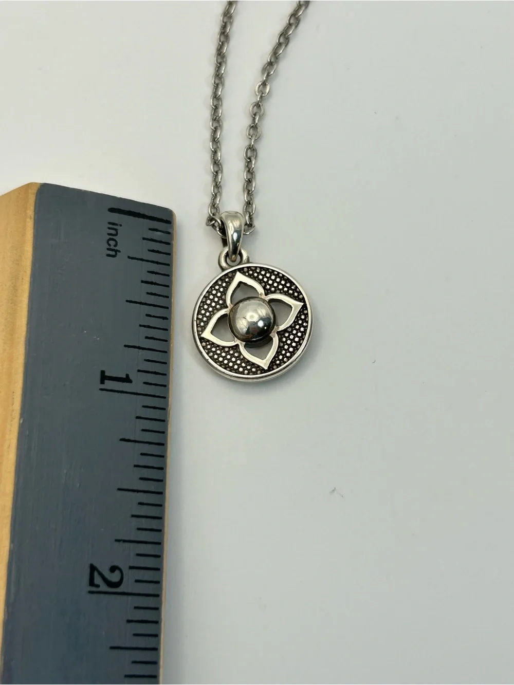Brighton Ducale Necklace Round Pendant Clear Crystal Silver Plated 18
